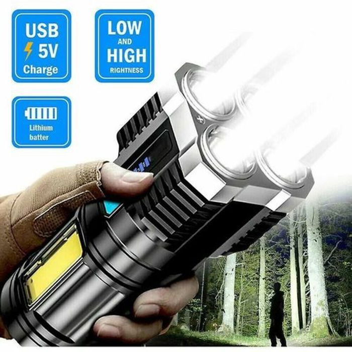 Lampe Torche - LAMPE - Multi Fonction - Rechargeable - 3 Niveaux - Étanche
