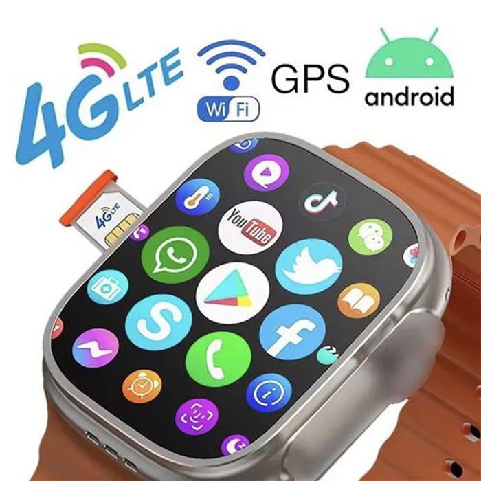 Montre Connectée Smartwatch Ultra 4G - Android, Google Play, WIFI, WhatsApp