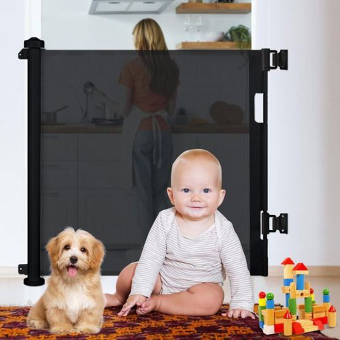 Barrière sécurité pour porte, escalier, couloirs pour bébé et enfants. Extensible
