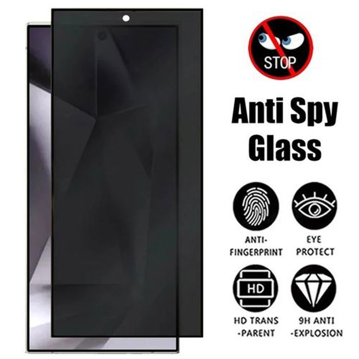 Protecteur d'Écran - Samsung - S24 Ultra - Verre Trempé - Anti-espion - 9H Dureté