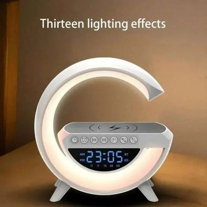 Lampe de bureau multifonctionnelle - G-Tech - RGB - Chargeur sans fil - Haut-parleur Bluetooth - LED intégrée