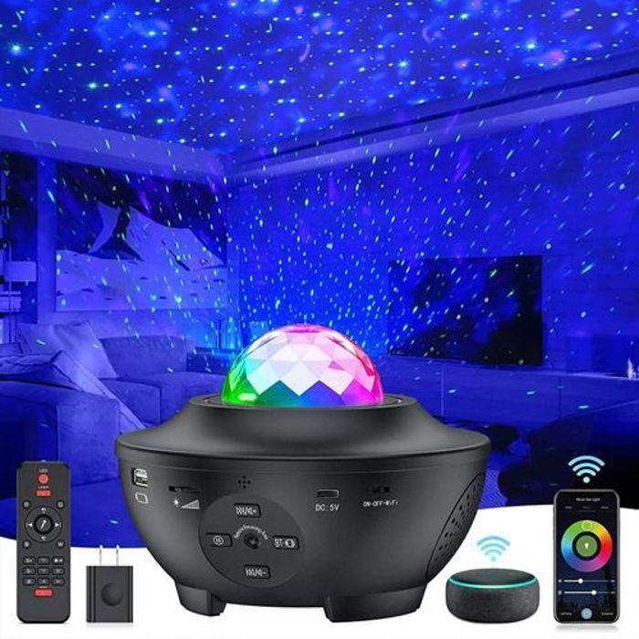 Projecteur Led Nuit  Galaxie ciel étoilé, haut-parleur Bluetooth , avec télécommande
