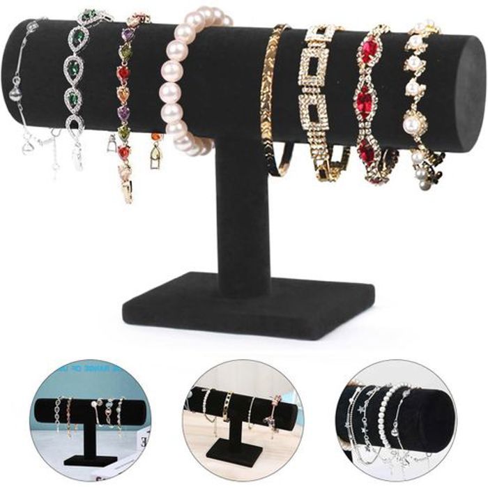 Porte-bijoux En Flanelle À Barre En T, Présentoir À Bijoux -  Présentoir À Bracelet