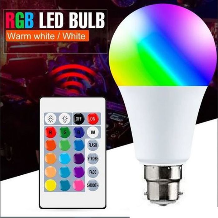 Led Lampe RGB Changement de Couleur Ampoule a Télécommande B22./