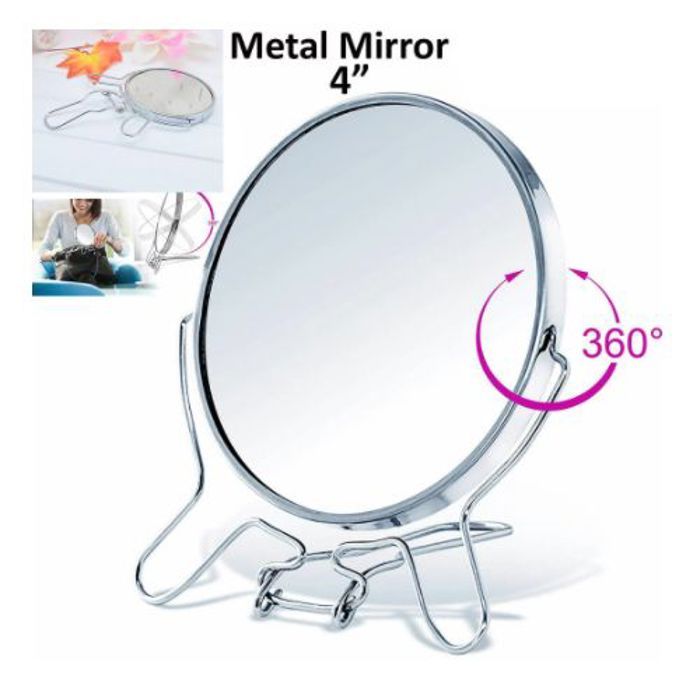 Miroir de maquillage - Non spécifié - Rond - Rotation 360° - Double face - Loupe intégrée