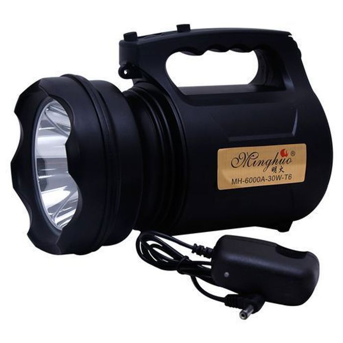 Lampe de poche - TGoods - MH-6000A-30W-T6 - LED - Rechargeable - Lumière UV