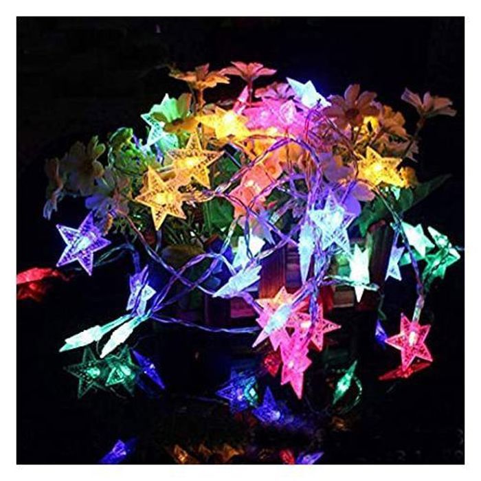 Guirlande lumineuse - LED - Étoile - Multi-couleur - 0,9M - Fonctionne à pile