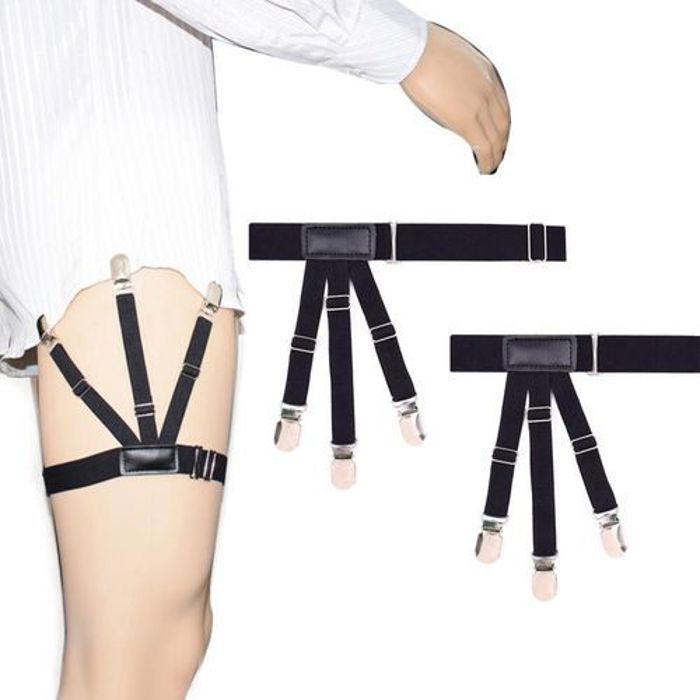 Bretelles - Non spécifié - Élastique - Noir - Mixte - Pince de chemise