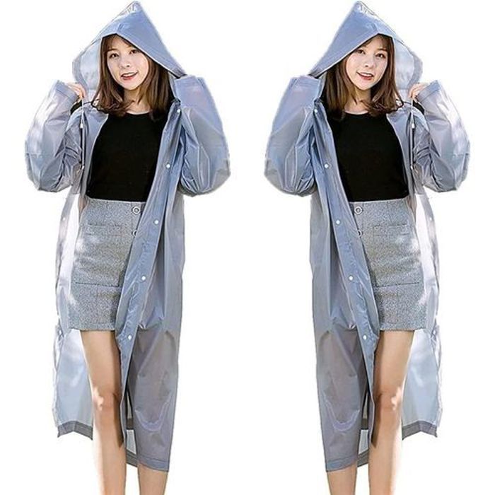 Manteau de pluie à capuche poncho noir pour hommes femmes