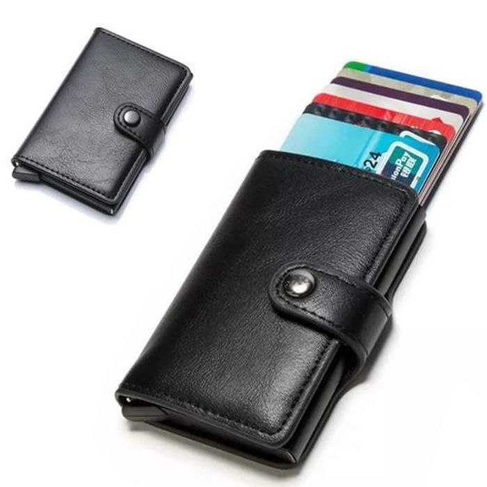 Portefeuille Porte-Cartes Bancaire - Cuir - Homme - 7 poches - Élégant - Compact