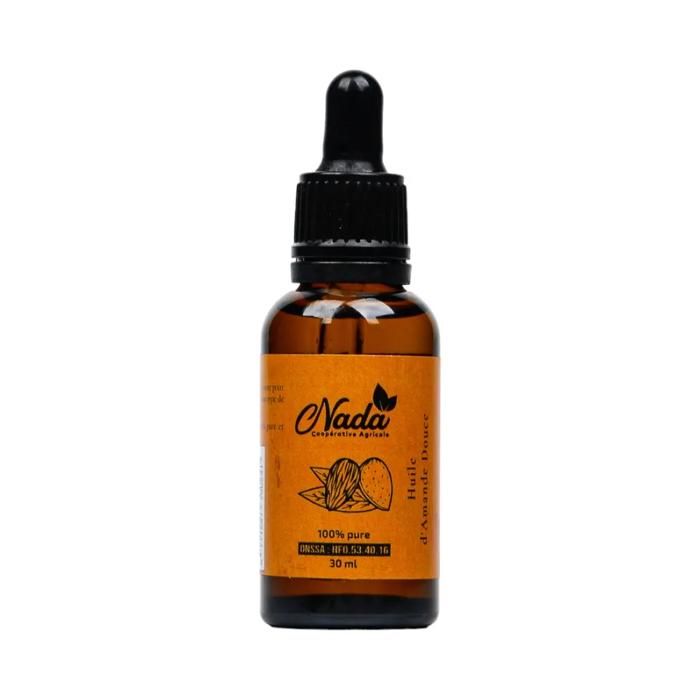 Huile d'amande douce - NADA - 30ml - Hydratant - Tous types de cheveux - Soin visage et corps
