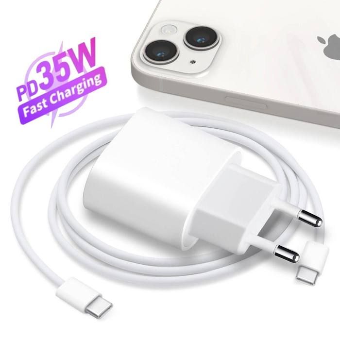 Charger fast telephone pour iPhone 15 Pro Max 35W avec cable 1M type C TO type C Rapide