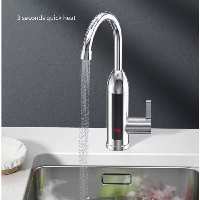 Robinet chauffe-eau électrique instantané, robinet de cuisine, affichage, eau chaude et froide