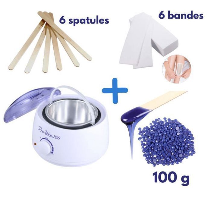 Machine Chauffe-Cire - Non spécifié - Pack Complet - 100g Cire - 6 Spatules - 6 Bandes