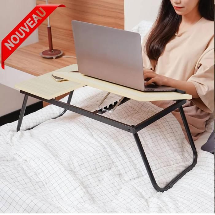 Support d'ordinateur portable Plateau de Lit avec Support de Téléphone et Porte-Gobelet