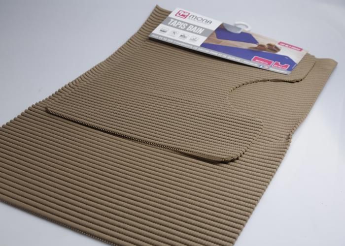 Jeu de 2 tapis de salle de bain uni - Couleur Aléatoire
