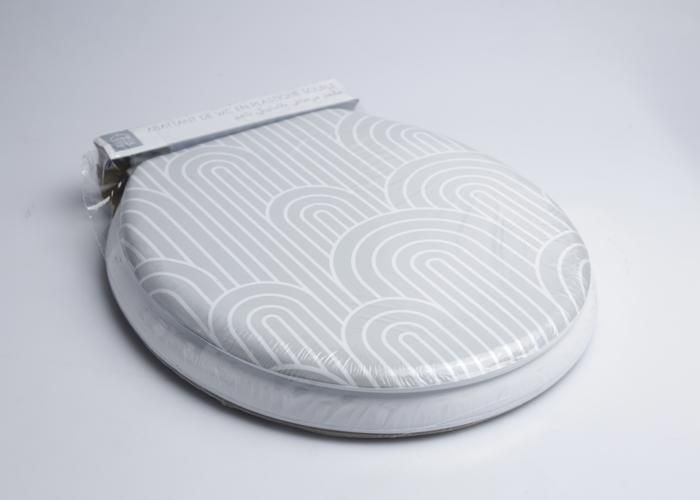 Abattant de WC en plastique souple Grey Stripe 3"
