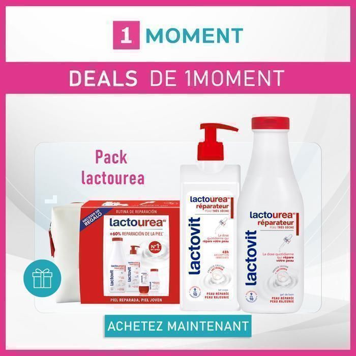PACK LACTOVIT GEL DOUCHE REPARATEUR 600ML + LOTION REPARATRICE 400 ML + TROUSSE OFFERTE