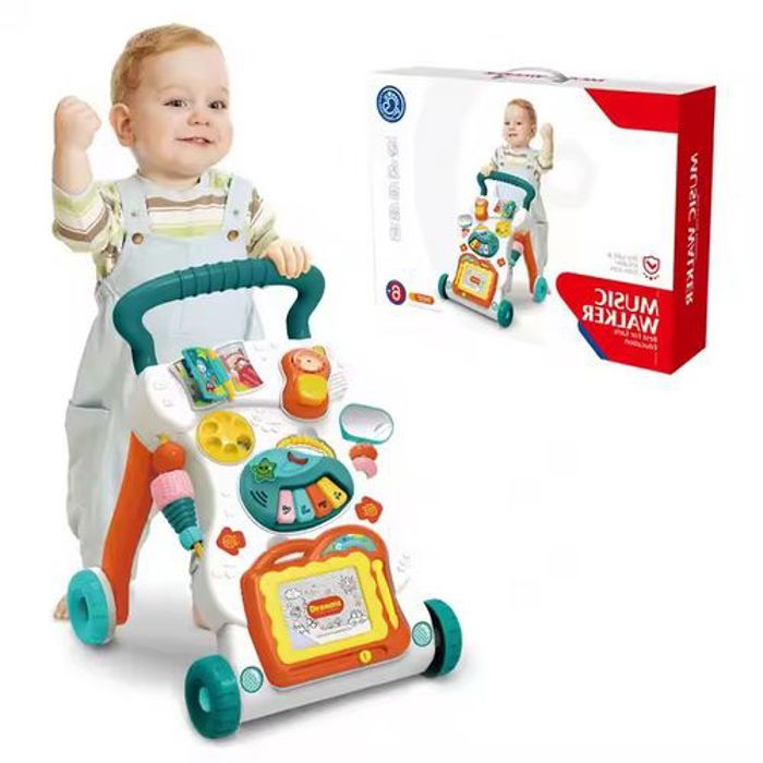 Trotteur musical - HUANGER - Évolutif - 6 mois+ - 4 roues antidérapantes - Jouets d'éveil