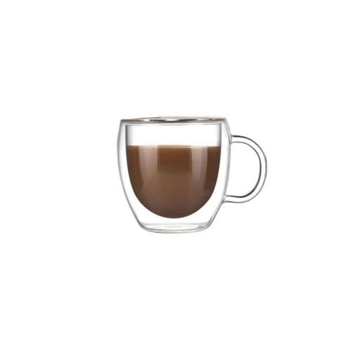 Tasse à café à double paroi isothermes avec poignée, pour machine à expresso