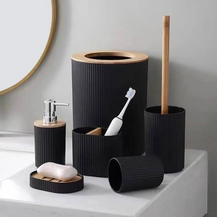 Ensemble d'accessoires de salle de bain-Noir