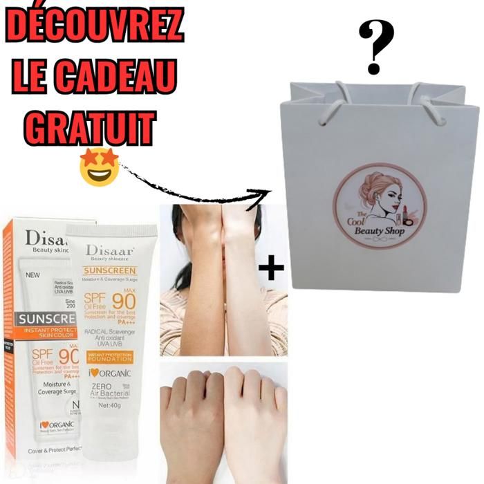 Crème solaire pour le corps et visage SPF Max 90,Écran solaire + cadeau gratuit de bienvenu