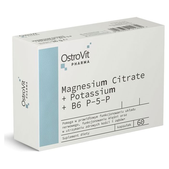 Magnesium Citrate + Potassium + B6 P-5-P 60 Caps - Vitamines & Minéraux