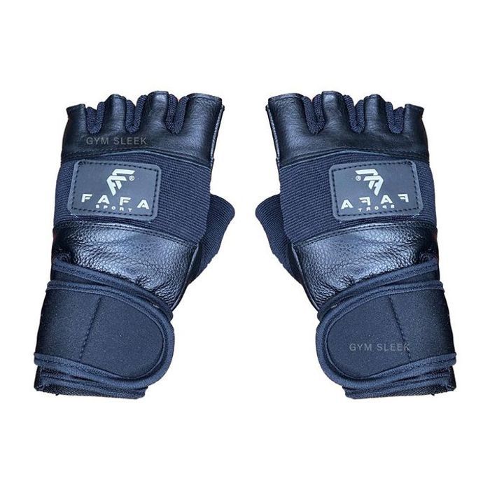 Gants de Musculation en cuir avec bandes de poignets intégrés Fitness Gloves