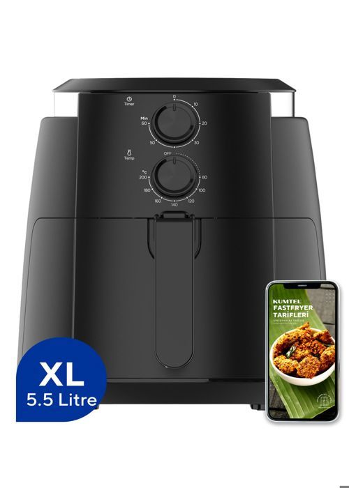 Friteuse à air - KUMTEL - HAF 01 - 1500 W - 5 Litres - Minuterie 60 min