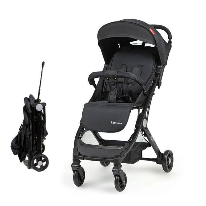 Babystone Poussette Valise de voyage Deluxe légère  Système de pliage rapide-NOIRE