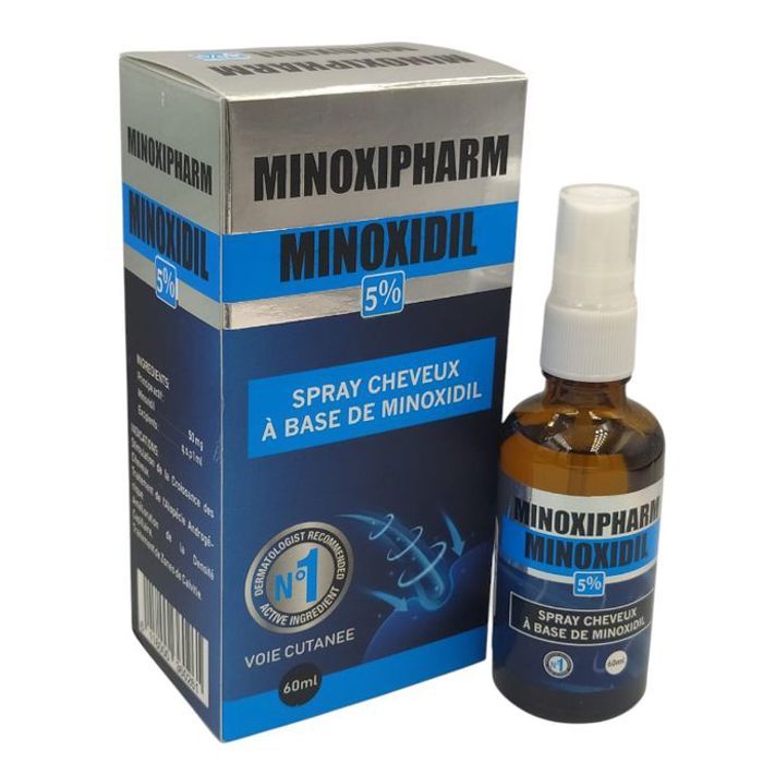 Spray minoxipharm 5% - Traitement chute de cheveux - 60ml - Usage externe - Pour adultes