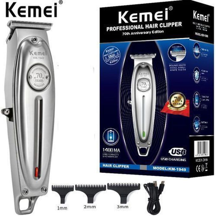 Kemei KM 1949 Tondeuse professionnel rechargeable + Accessoires
