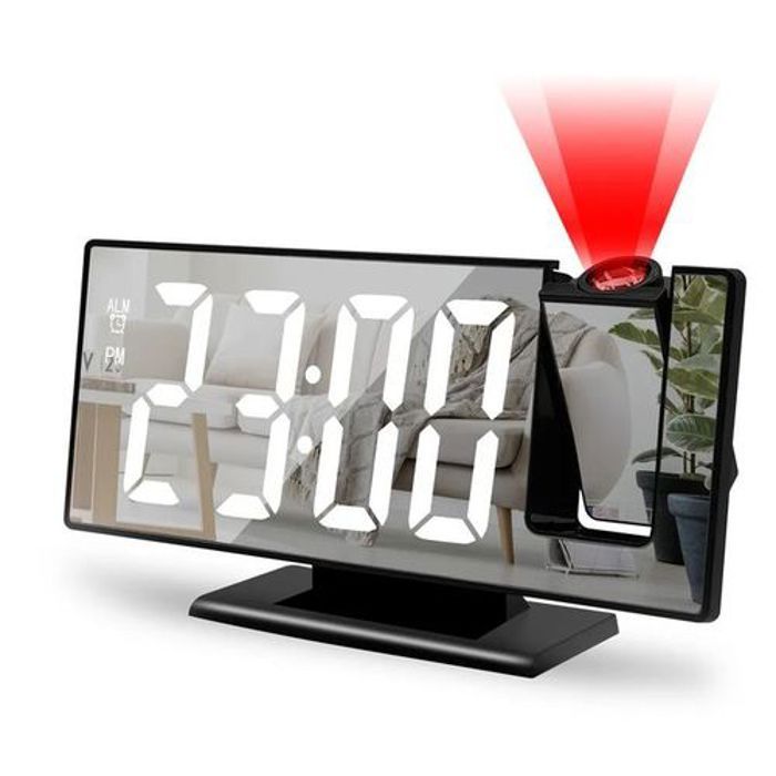 Réveil numérique - Non spécifié - Modèle intelligent - Projection 180° - Câble USB - Rétroéclairage
