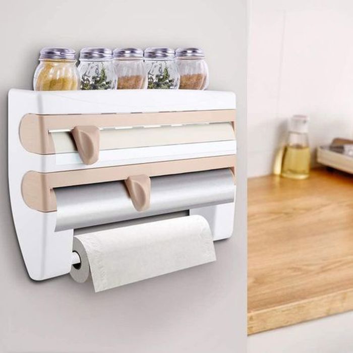4 en 1 Support rouleaux triple Montage mural, papier Serviette ...