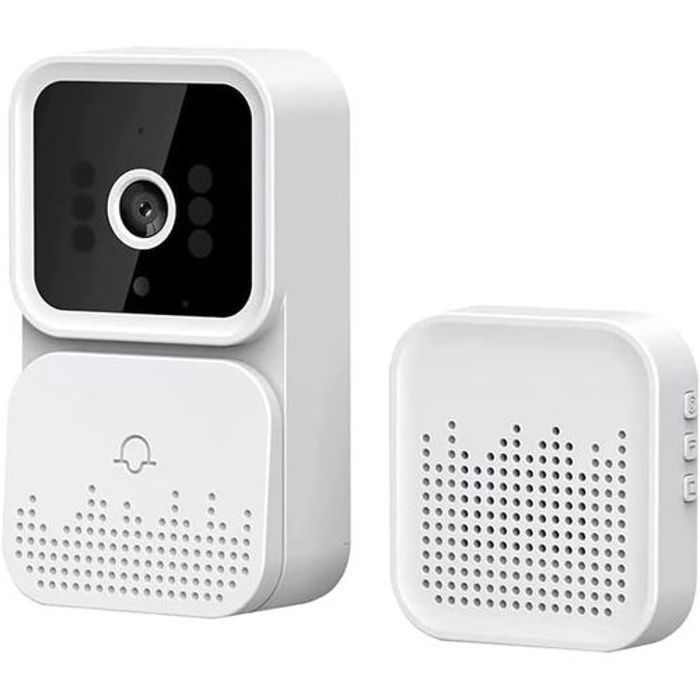 Sonnette vidéo intelligente - Tuya - 1080P - Vision infrarouge - Interphone bidirectionnel - Sans fil