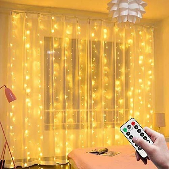 Guirlande Lumineuse - MARQUE Inconnue - 300 LED - 3m x 3m - Blanc Chaud - 8 Modes Télécommande