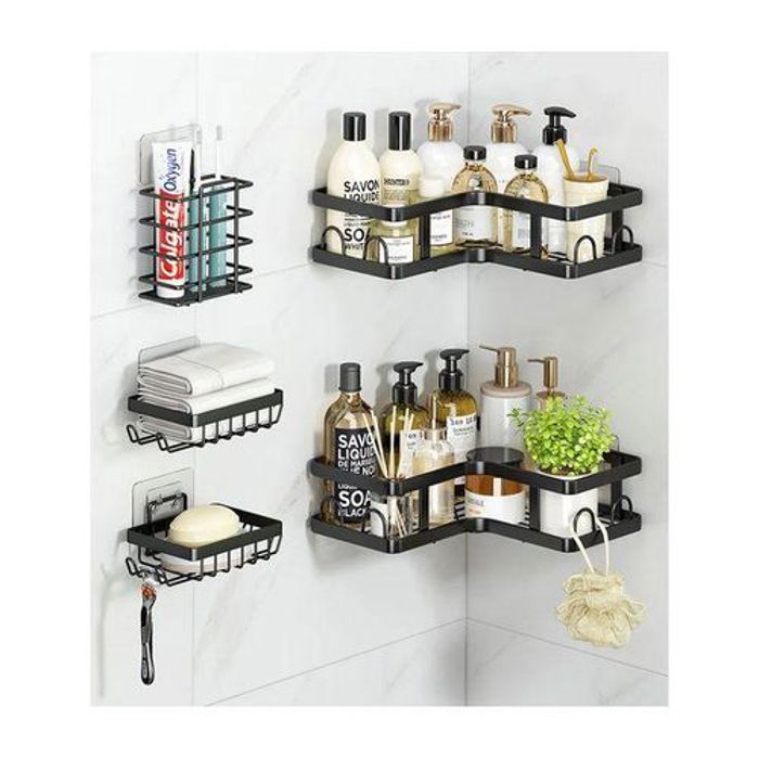 Étagère Rangement Salle de Bain et Cuisine Organisateur d'angle Coin SANS perçage