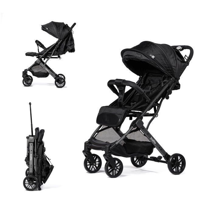 Kidilo - Poussette Valise evolutive solide et pratique - Noir