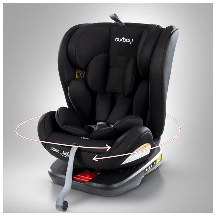 Siege auto isofix rotatif et evolutif de la naissance jusqu’à 12 ans Noir