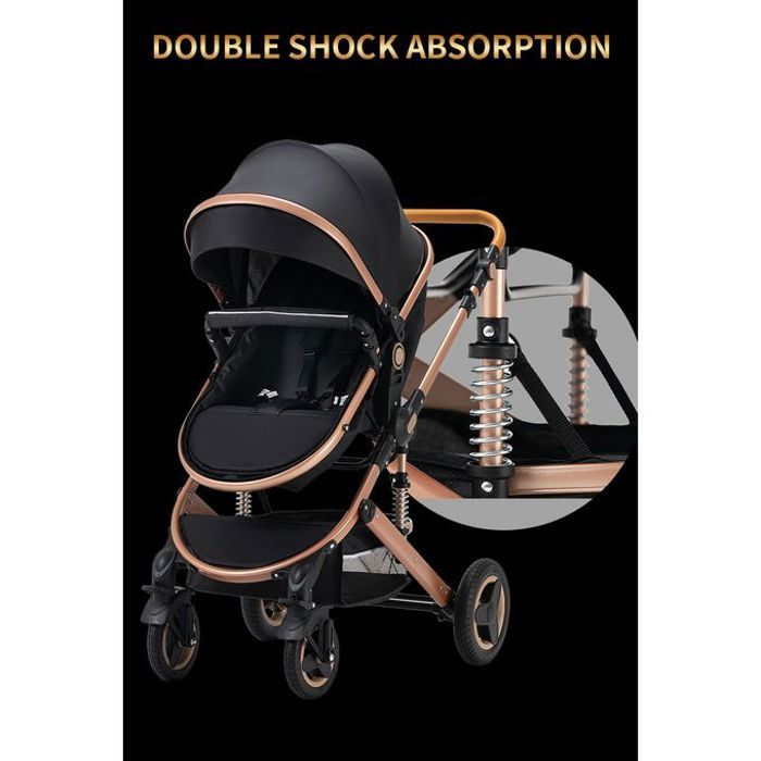 KIDILO - Poussette Double Face Compacte avec Couvre-Jambe et Sac - Élégance, Confort et Polyvalence