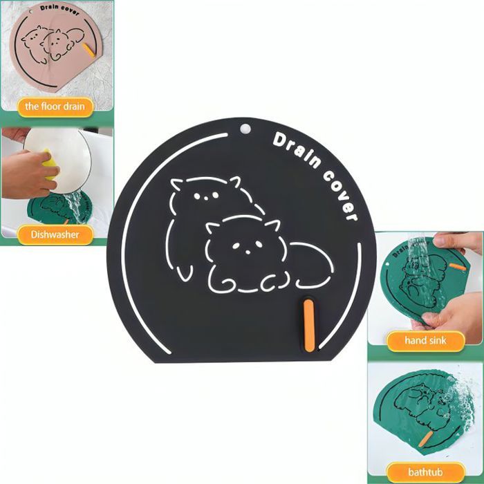Tapis désodorisant anti-odeur, déodorant salle de bain et cuisine Noir
