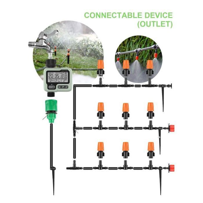 Minuterie d'irrigation automatique - GENERIC - HCT-322 - Écran LCD - Programmation intelligente - Économie d'eau