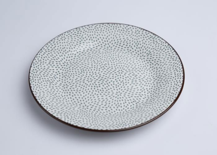 Assiette Plate - 7RSFPP-A - Porcelaine - 17,8 cm - Blanc - Vert