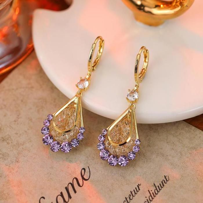 Boucles d'oreilles - Non spécifié - Violet - Élégantes - Modernes - Pour femmes