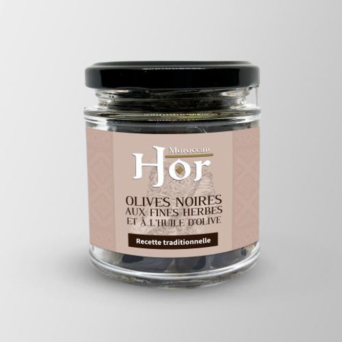 OLIVES NOIRES AUX FINES HERBES & HUILE D'OLIVE