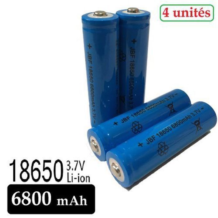 18650 Batterie Rechargeable Li-ion 3.7v Power Bank - 4 piles sans emballage -