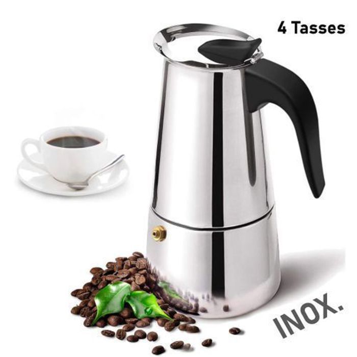 Cafetière Espresso - Mod Italienne - 4 Tasses - Acier Inoxydable - Compatible Cuisinières - Multifonctionnelle