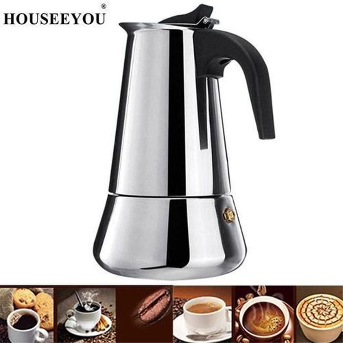 Machine à café Espresso - Non spécifié - 9 Tasses - Acier inoxydable - Filtre permanent - Ergonomique