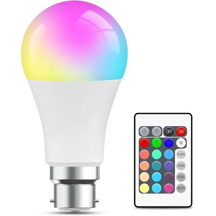 Ampoule LED - RGB - Intelligente - 15 Couleurs - Télécommande - Économie d'énergie