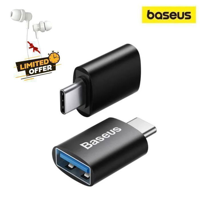 Adaptateur Mini OTG - Baseus - USB vers Type-C - Écouteurs Offerts - Compact - Universel